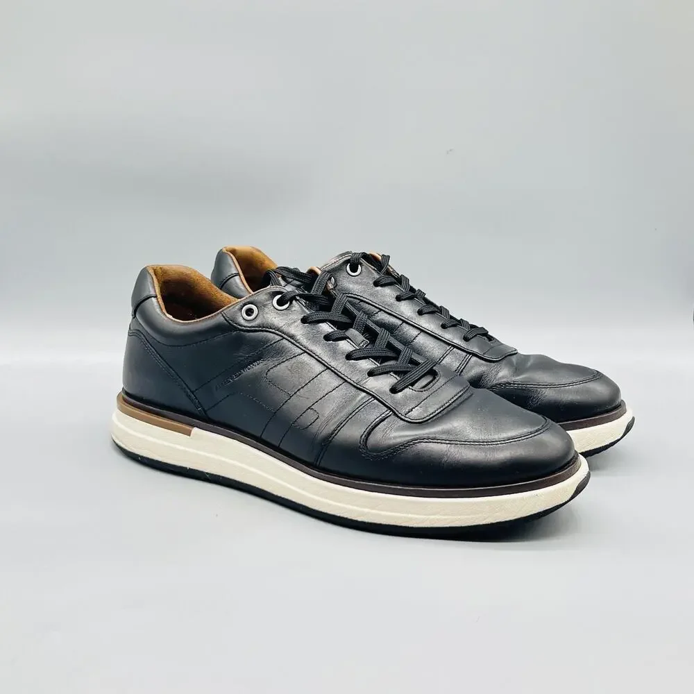 Allen Edmonds Shoes Men 11 Black Leather Elliot Low Top Walking Sneakers Comfort